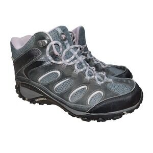 Merrell Moab 2 Mid Women's 8.5 Black Sea Fog Purple Hiking Boots Leather Trail